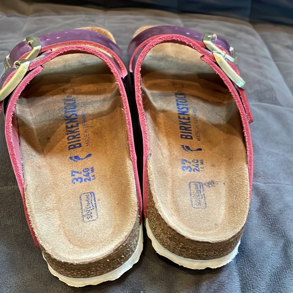 Birkenstock Womens Arizona SFB Fashion Rose Leather SUPER NICE!!! Sz 37 Womens 7 - Picture 13 of 16